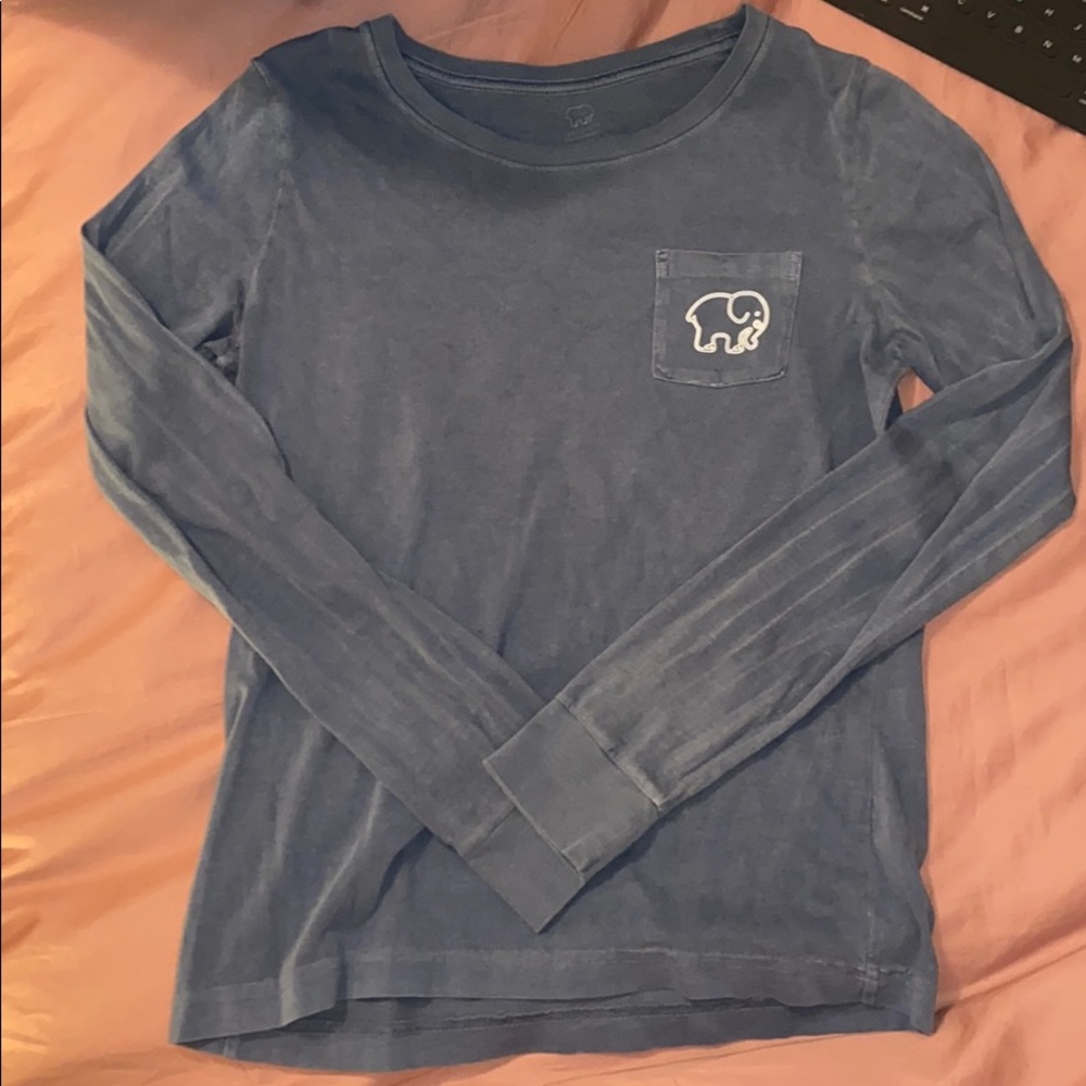 Blue long-sleeve Ivory Ella shirt